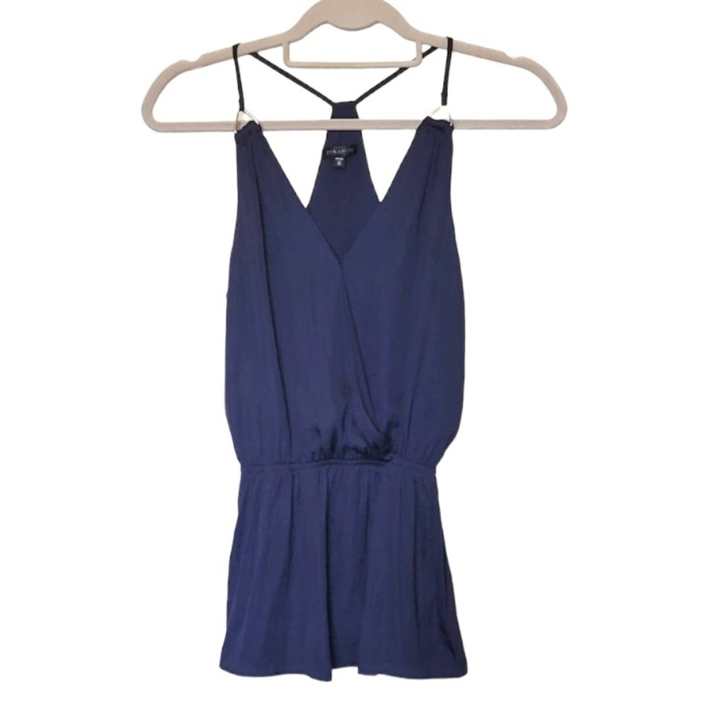 Navy Blue Blouse Top with Straps